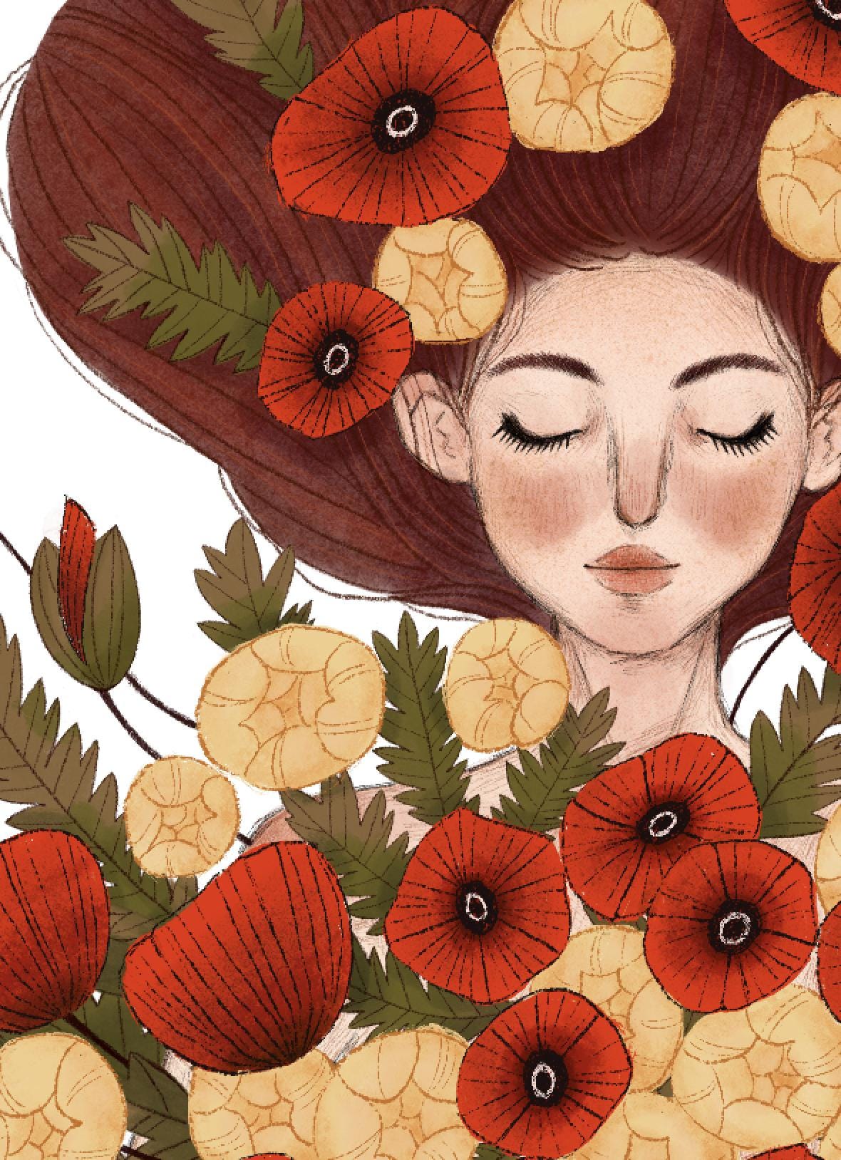 Ragazza con Tulipani