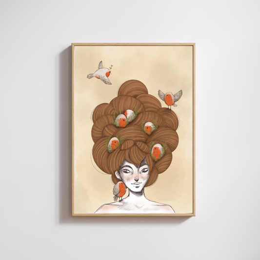 Ragazza con Pettirossi