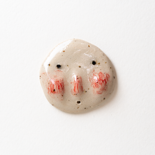 Rosy Face Ceramic Pin