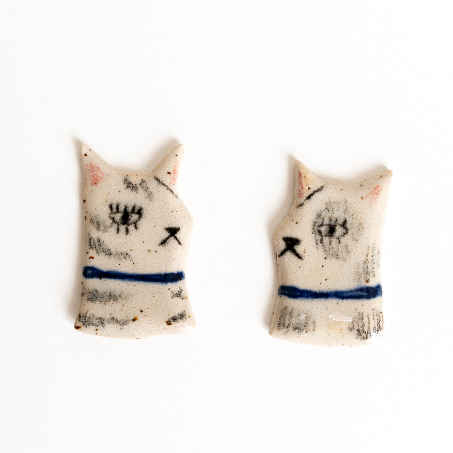 Striped Cat Ceramic Pin