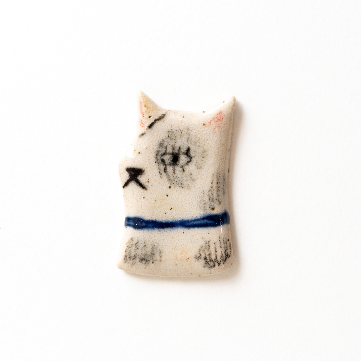 Striped Cat Ceramic Pin