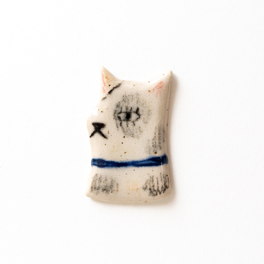 Striped Cat Ceramic Pin