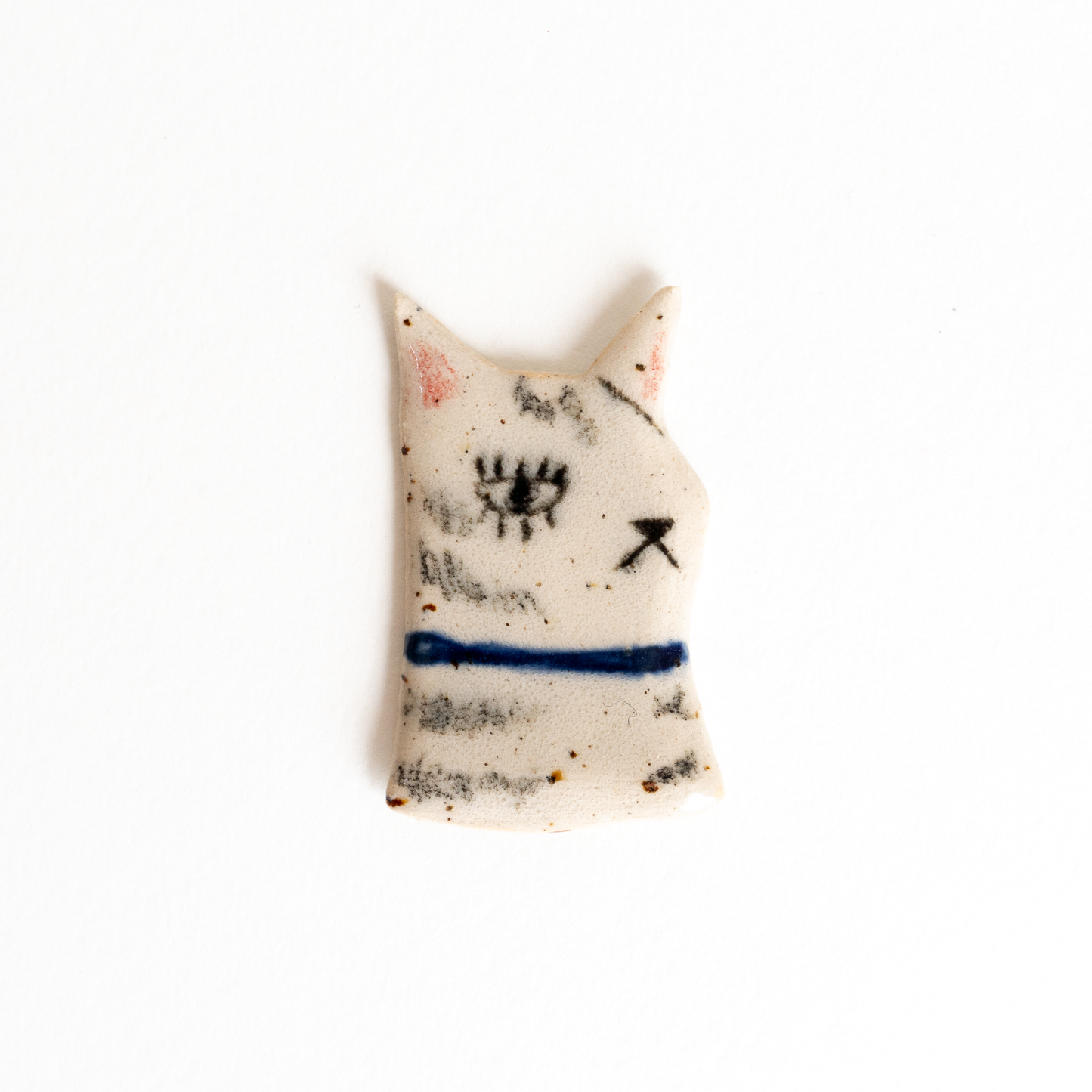 Striped Cat Ceramic Pin