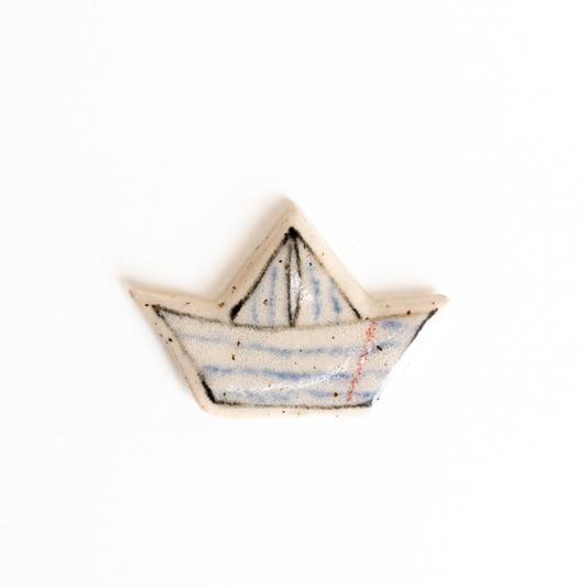 Paper Boat Ceramic Pin
