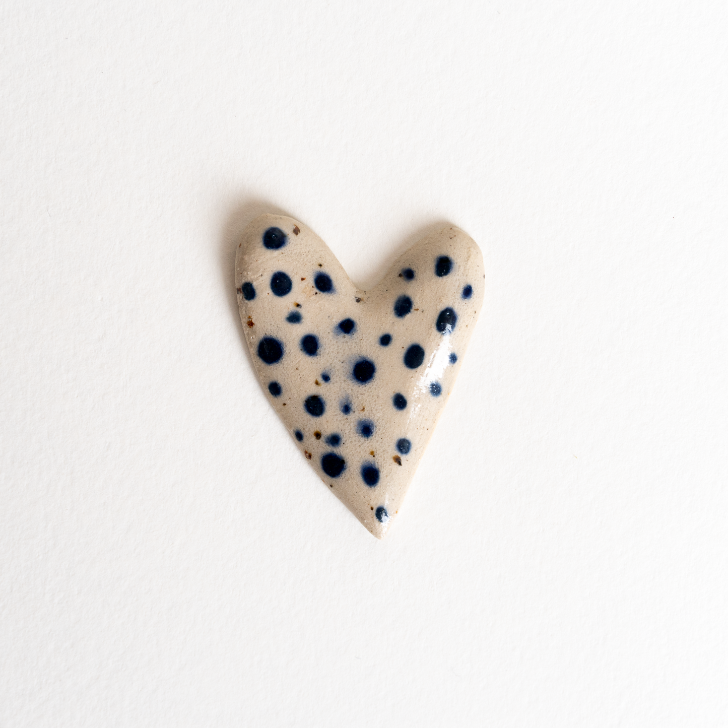 Polka Dot Heart Ceramic Pin