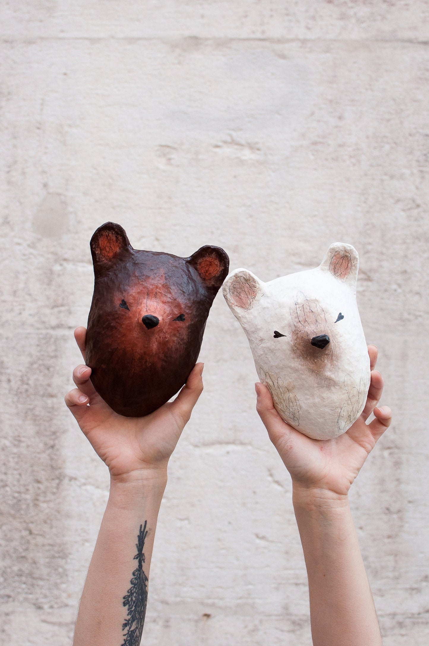 Papier-mâché bear