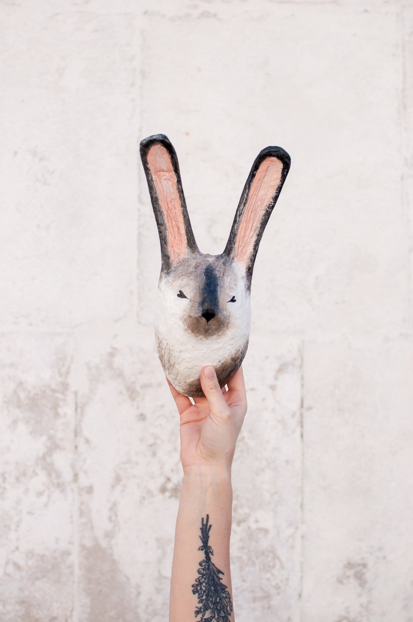 Papier-mâché rabbit
