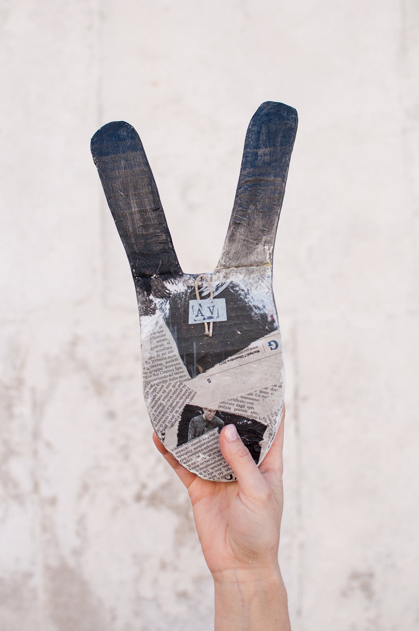 Papier-mâché rabbit